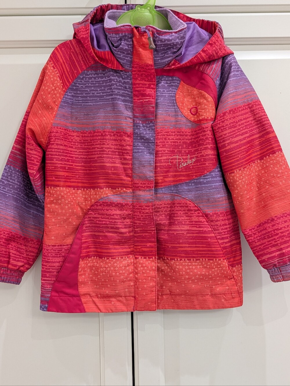 2/$20 Paradox Hooded Jacket – Girls XS (4–5) Colorful Striped Coat